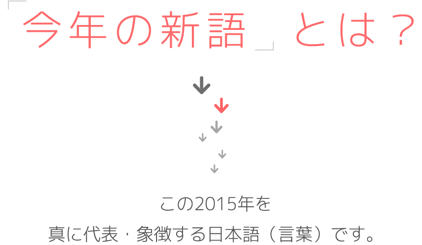 「今年の新語」とは？この2015年を真に代表・象徴する日本語（言葉）です。