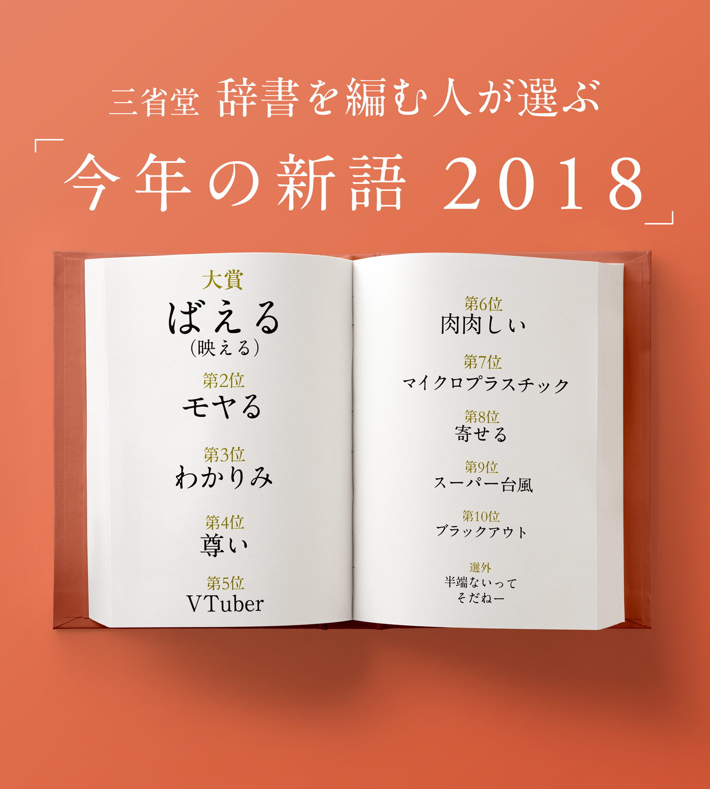 三省堂　辞書を編む人が選ぶ「今年の新語2018」ベスト10決定
