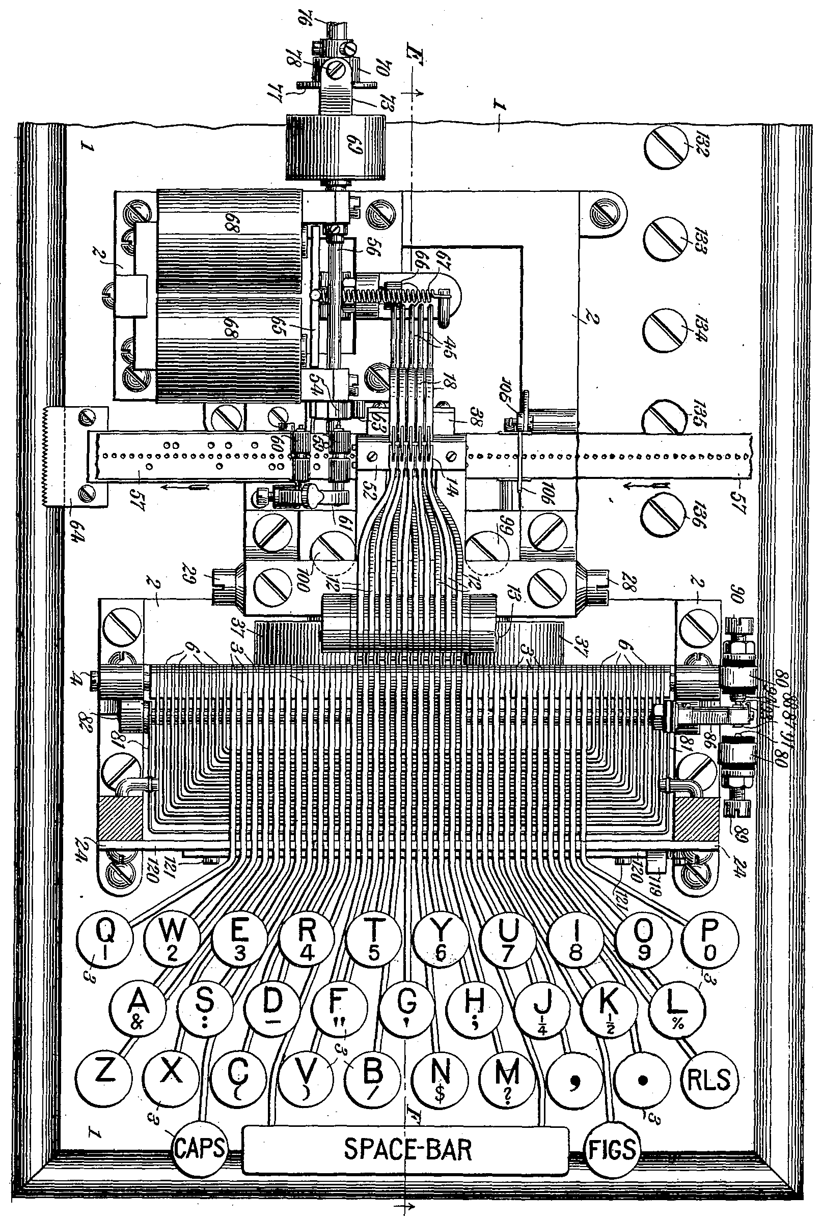 送信側の鑽孔タイプライター(U.S. Patent No. 710163)