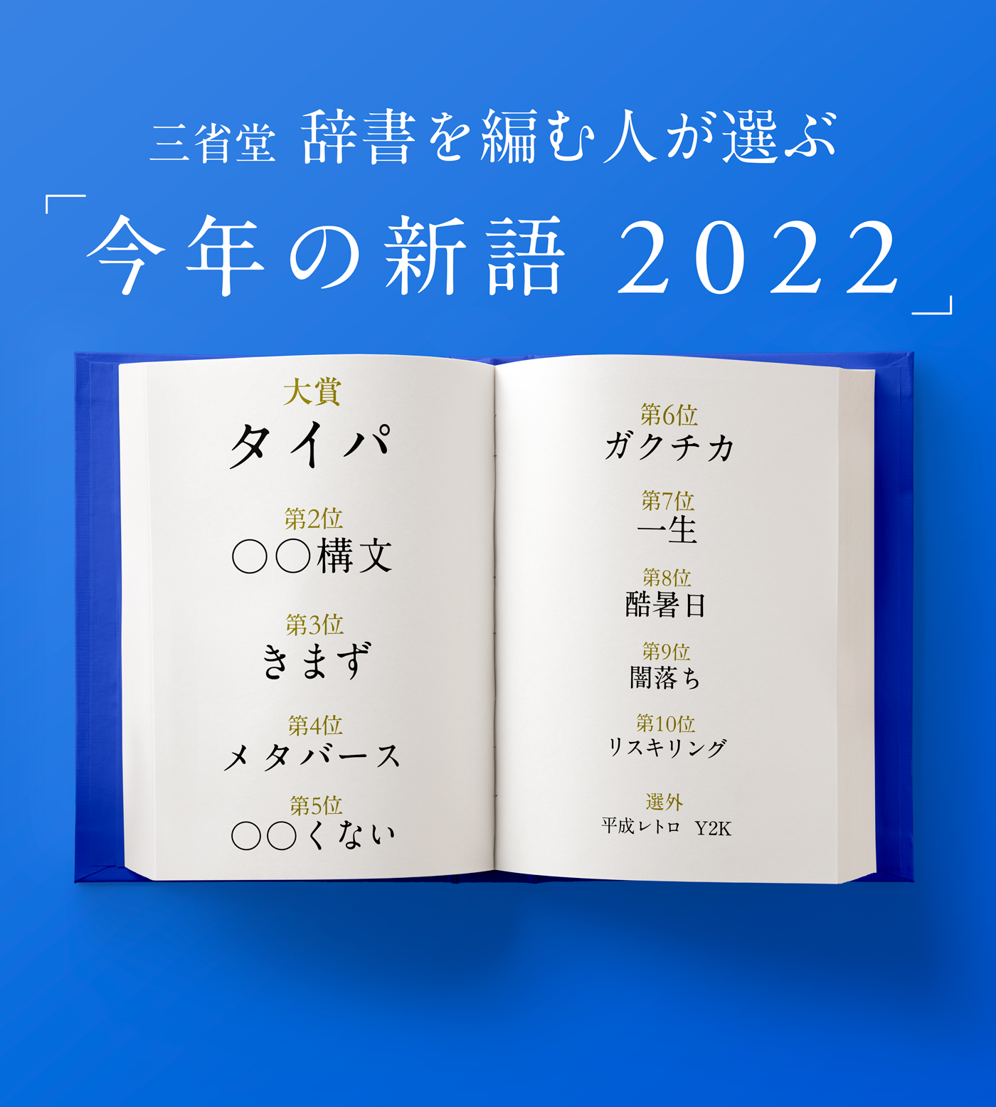 三省堂　辞書を編む人が選ぶ「今年の新語2022」ベスト10決定