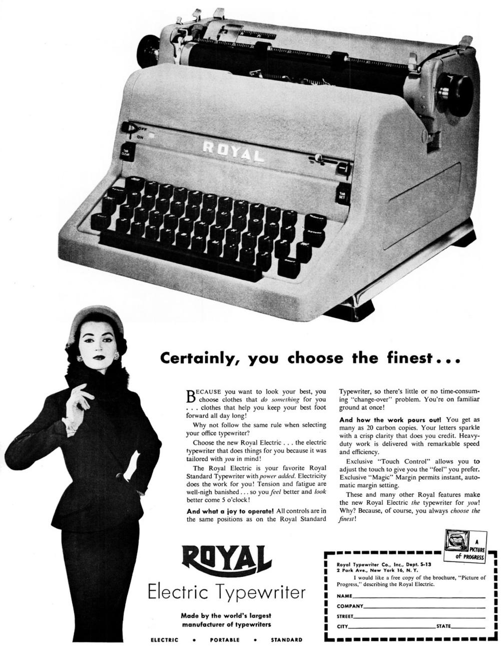 広告の中のタイプライター(51)：Royal RP Electric | タイプライターに