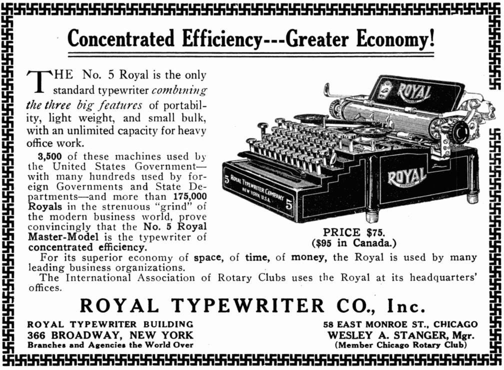 広告の中のタイプライター(55)：Royal Typewriter No.5 | タイプ