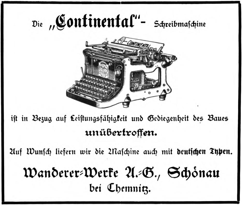 Adolf Reinecke『Die deutsche Buchstabenschrift』（1910年）巻末広告より