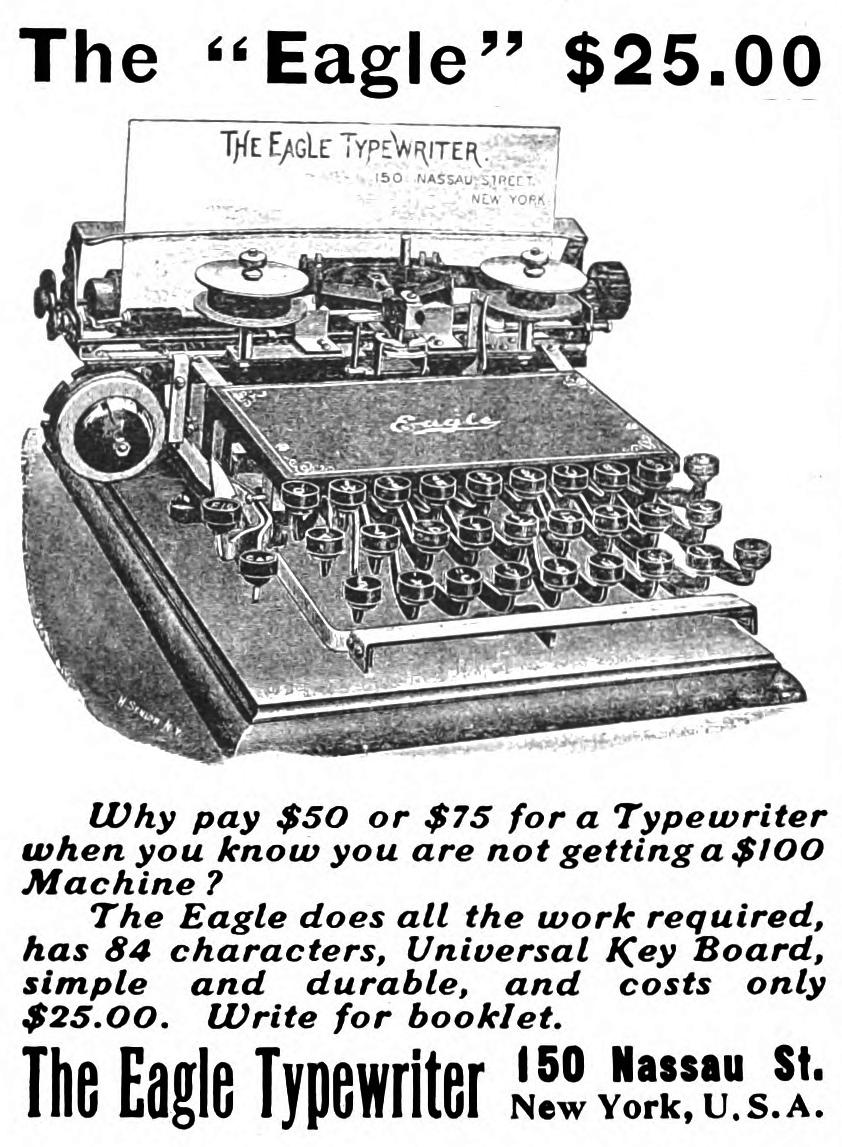 広告の中のタイプライター 70 Eagle Typewriter タイプライターに魅せられた男たち 補遺 安岡 孝一 三省堂 ことばのコラム