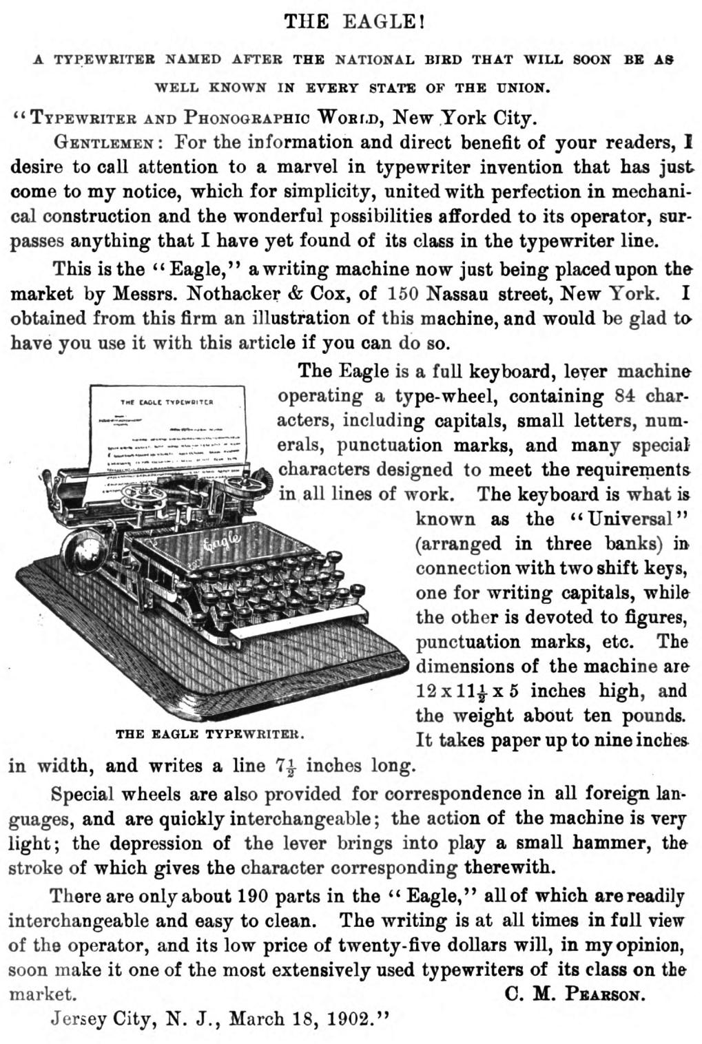 『Typewriter and Phonographic World』1902年4月号