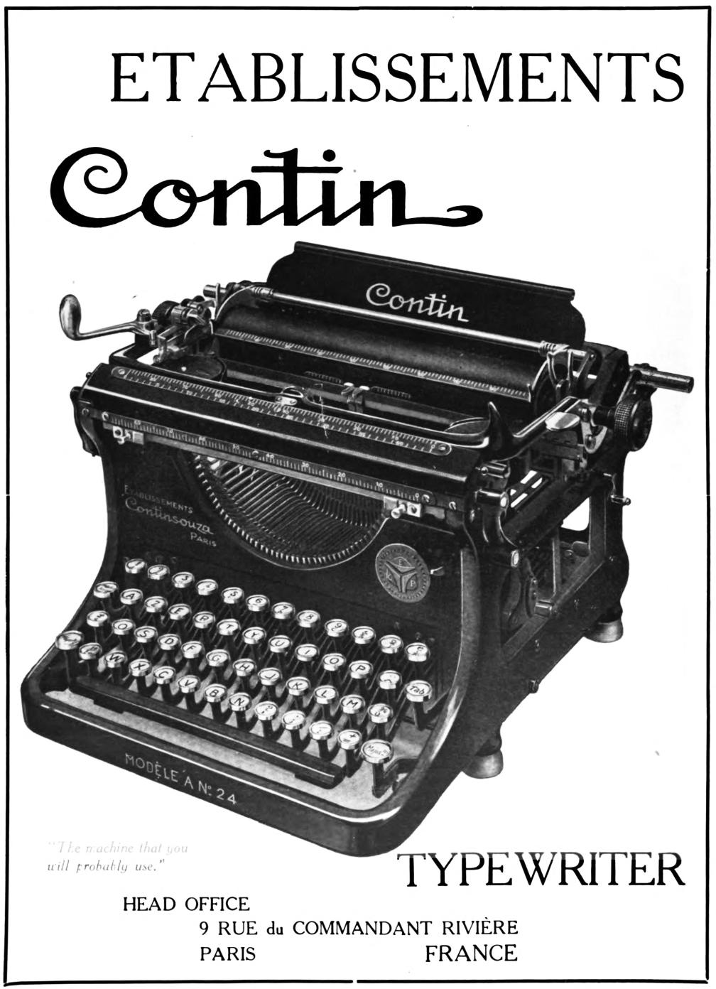 『Typewriter Topics』1922年8月号