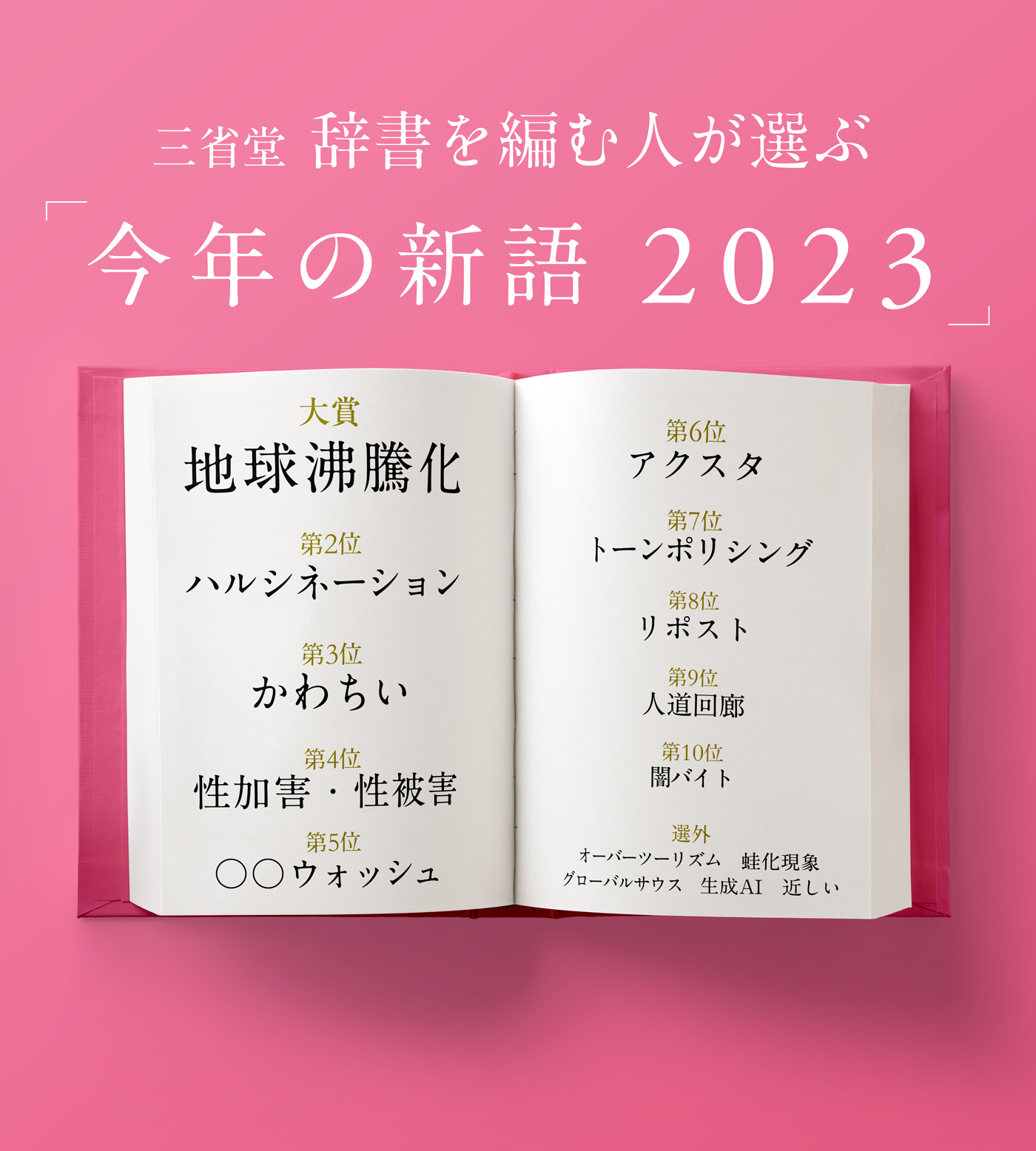 三省堂 辞書を編む人が選ぶ「今年の新語2023」ベスト10決定